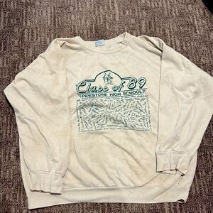 American Vintage Cream and Green Sweatshirt